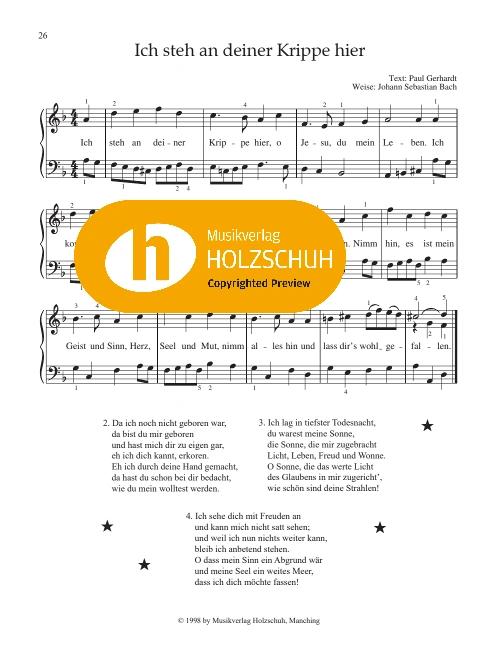 Ich stehh an einer Krippe